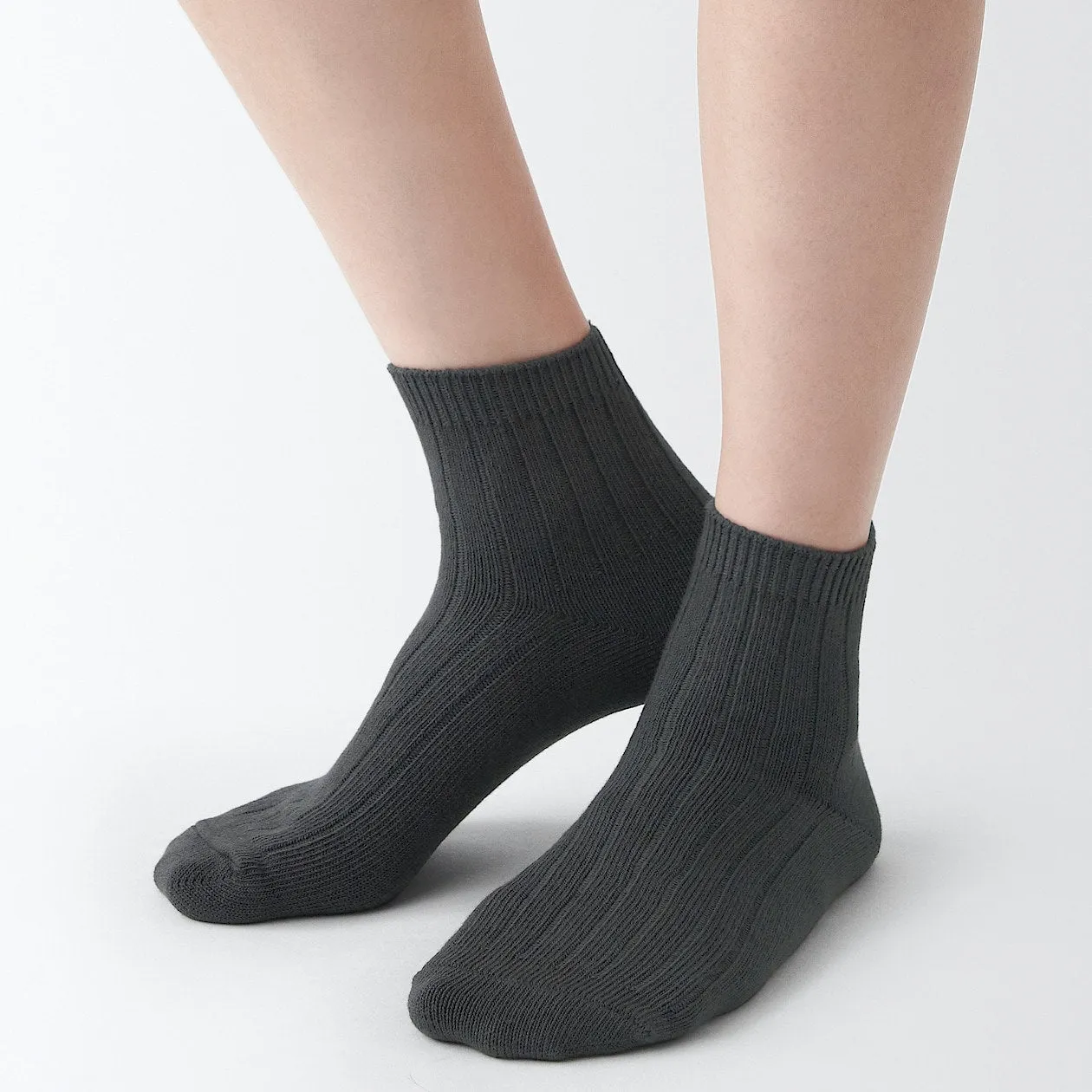 Right Angle Wide Rib Short Socks