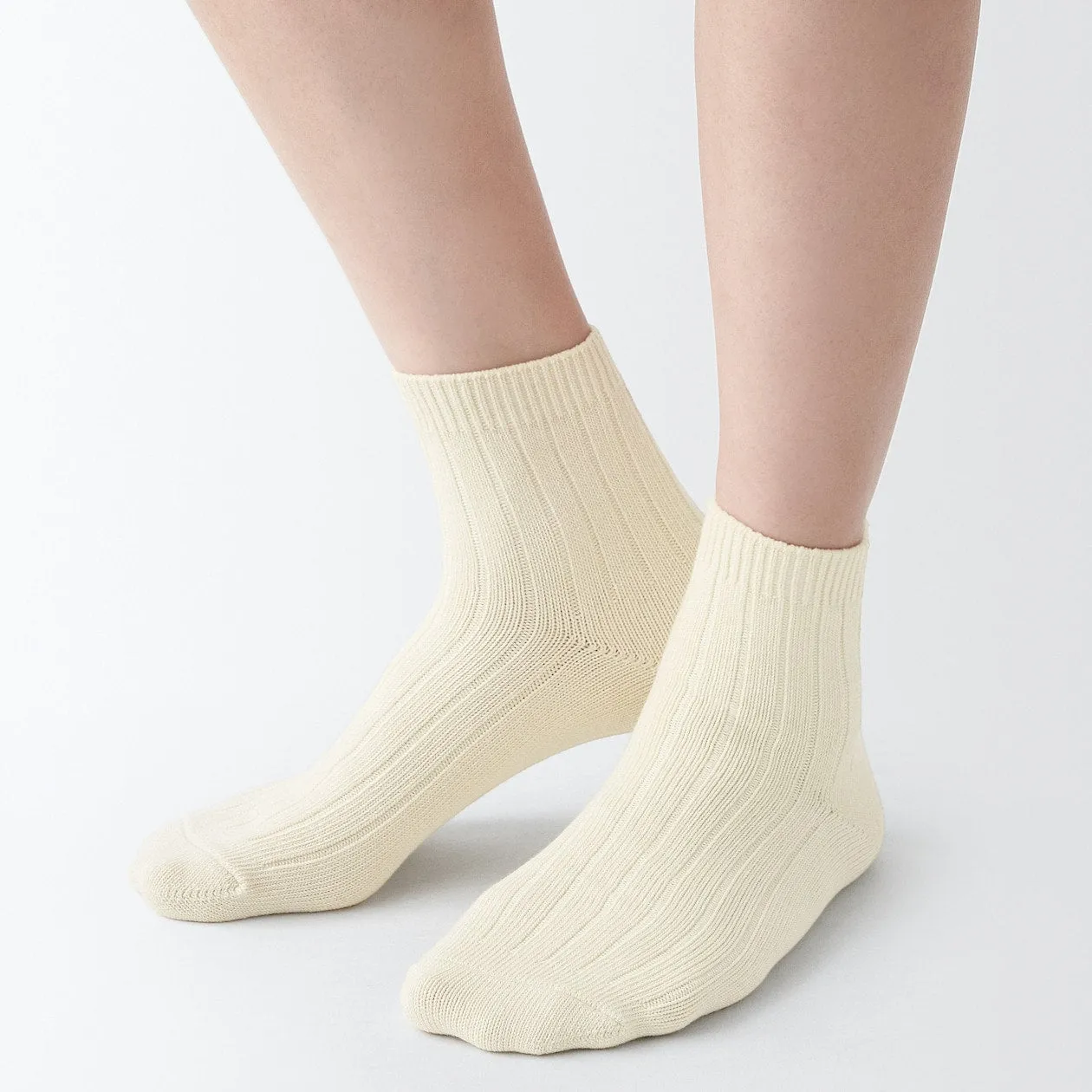 Right Angle Wide Rib Short Socks