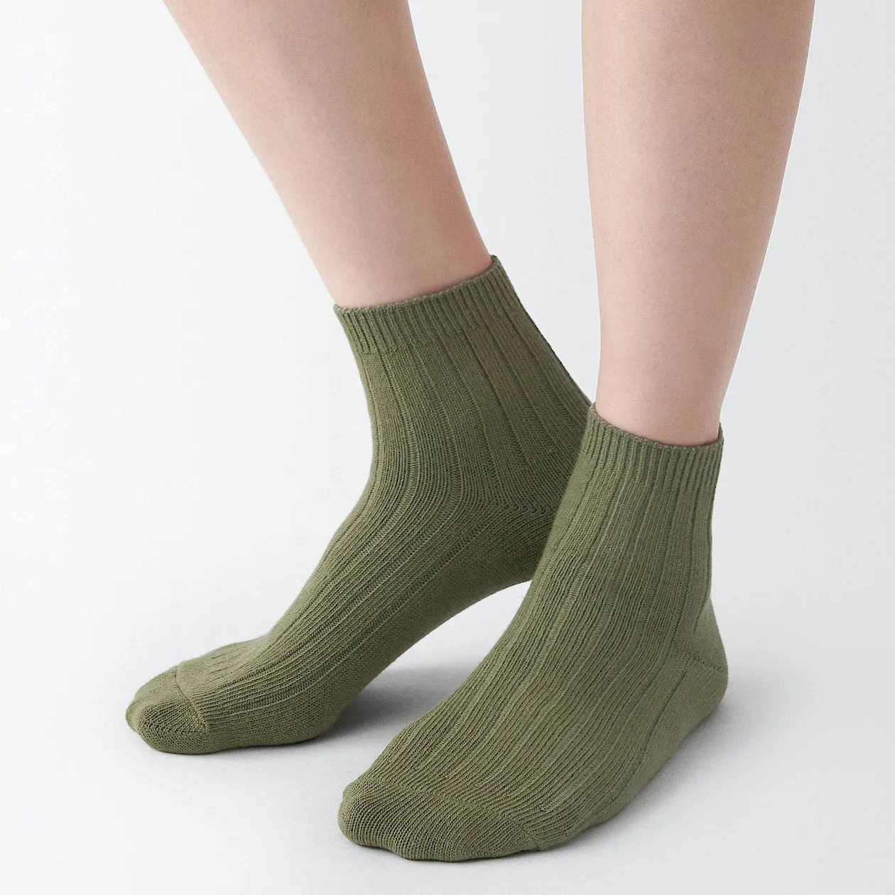 Right Angle Wide Rib Short Socks