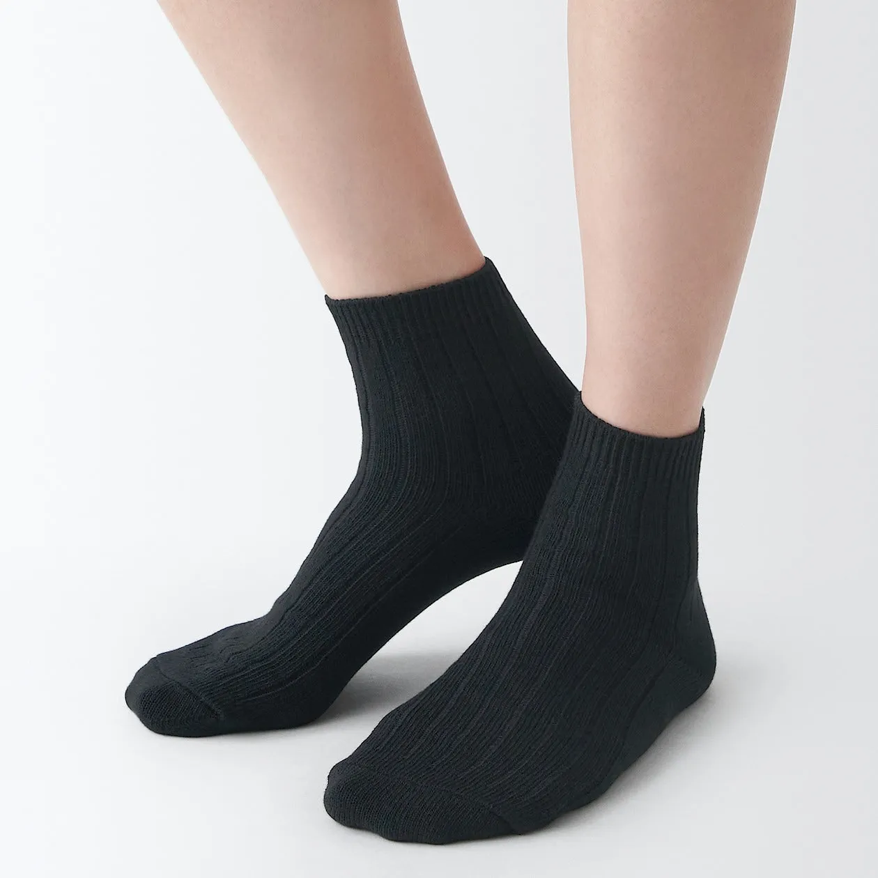 Right Angle Wide Rib Short Socks