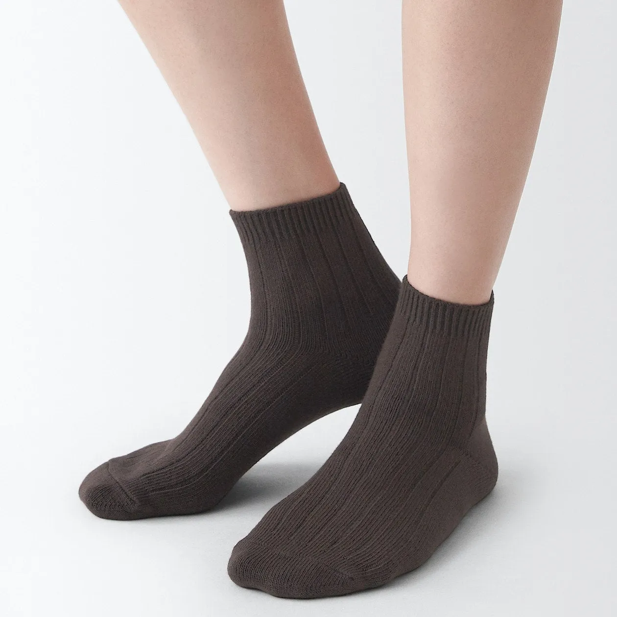 Right Angle Wide Rib Short Socks