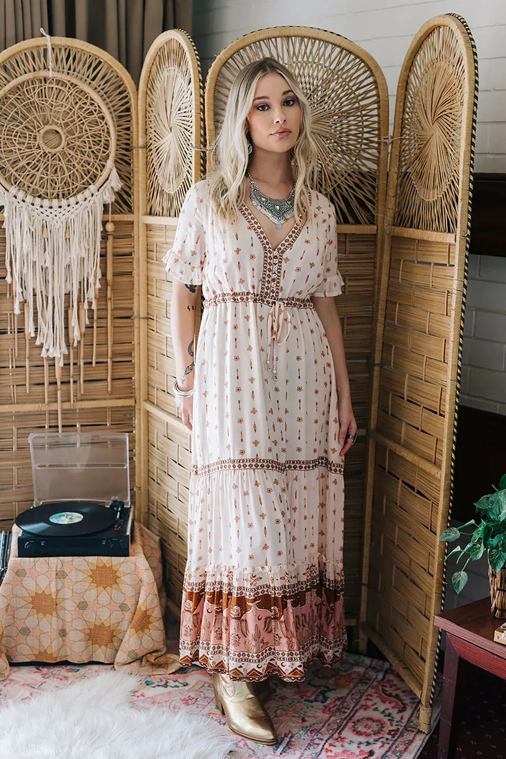 Runway Maxi Dress Sandstone - LAST ONE