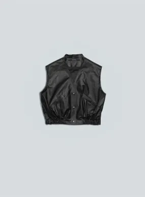 Sleeveless bomber oil | black