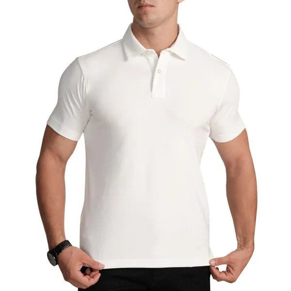 Slim Fit Polo T-Shirt-SHIRT-Snow White