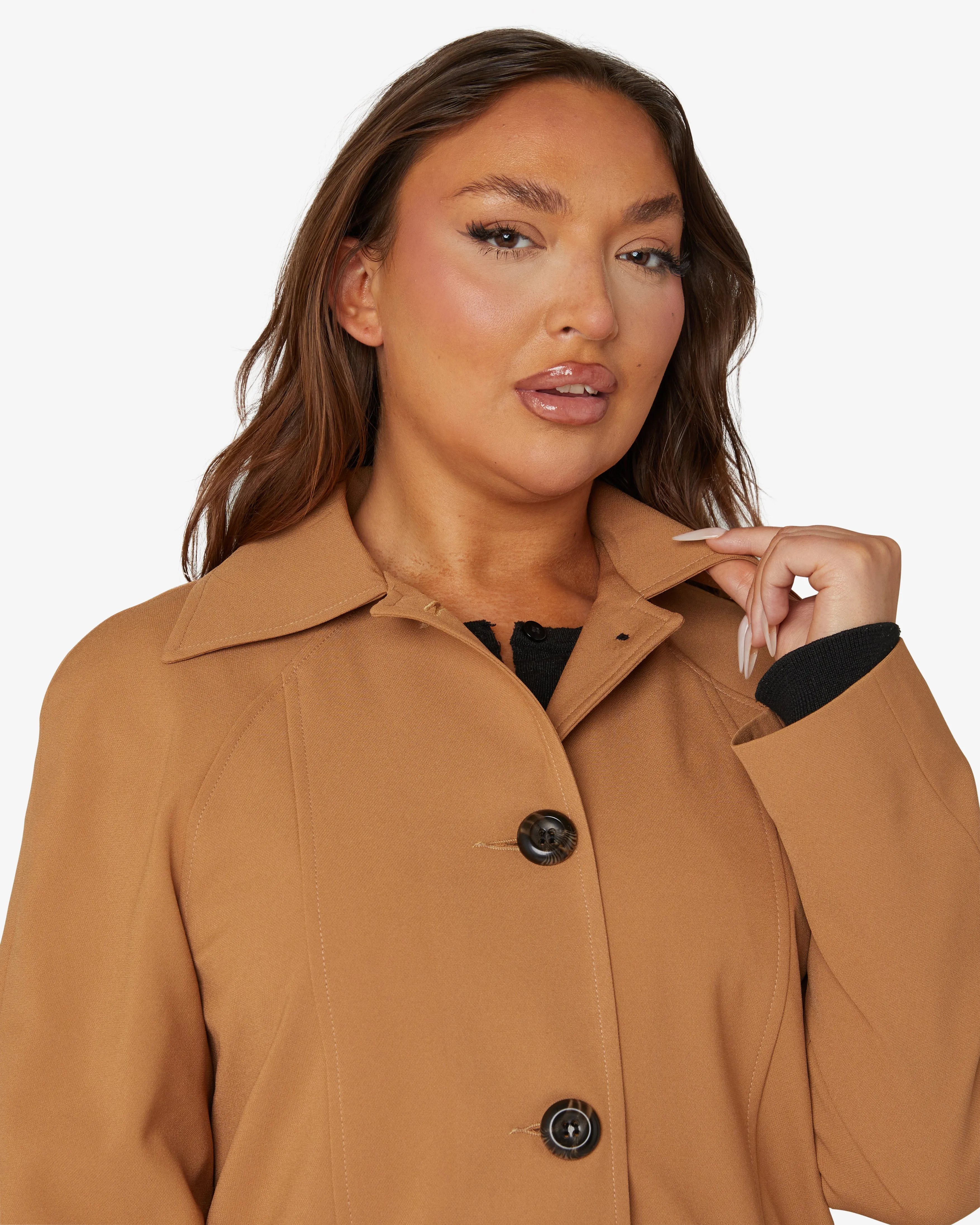 Spring/Summer Single Breasted Longline Collared Mac Coat (1204-SP)