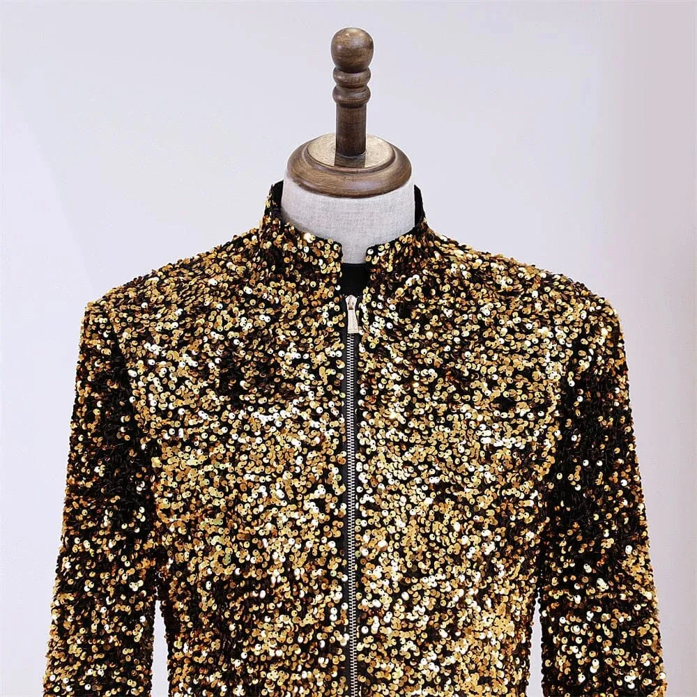 The Jessen Sequin Long-Tail Mandarin Collar Jacket