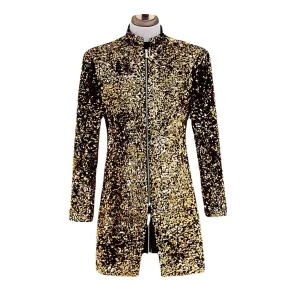 The Jessen Sequin Long-Tail Mandarin Collar Jacket