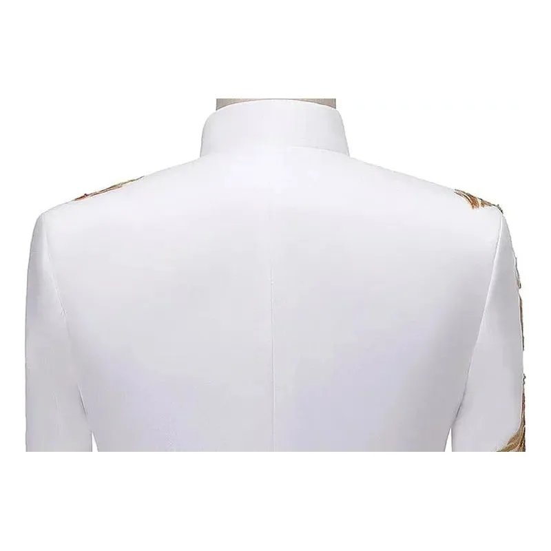 The Palms Embroidered Mandarin Collar Jacket - Multiple Colors