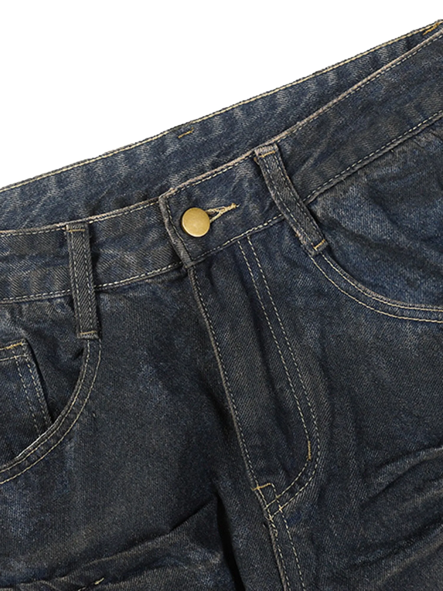 Thesupermade American High Street Heavy Duty Washed Jeans