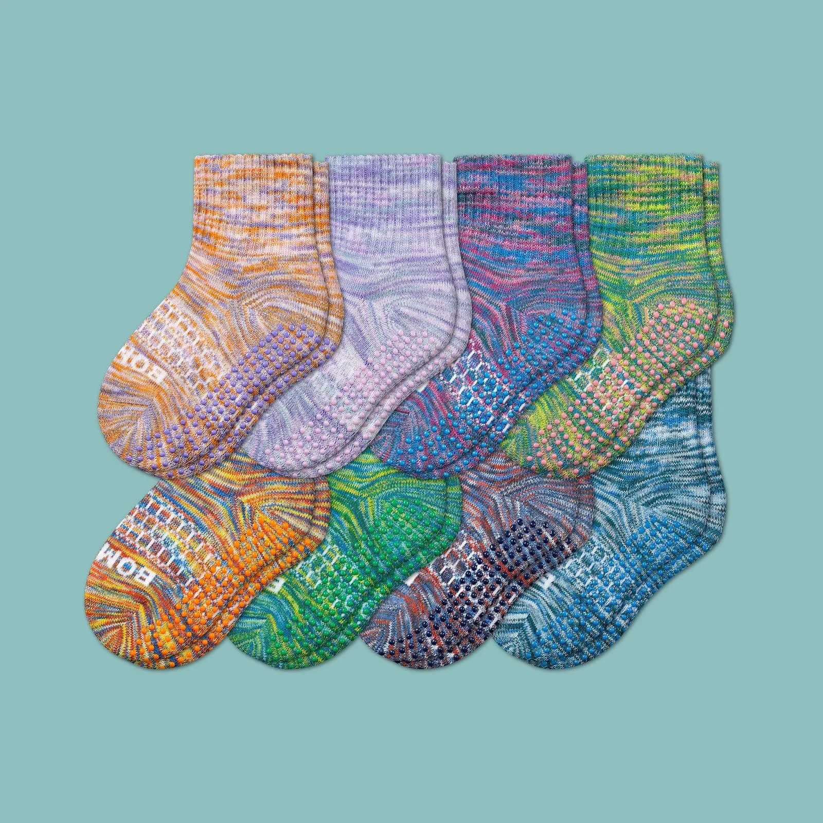 Toddler Space Dye Gripper Calf Sock 8-Pack