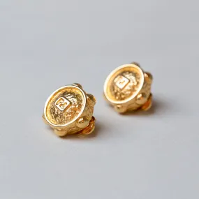 Vintage Fendi Gold Clip-on Earrings