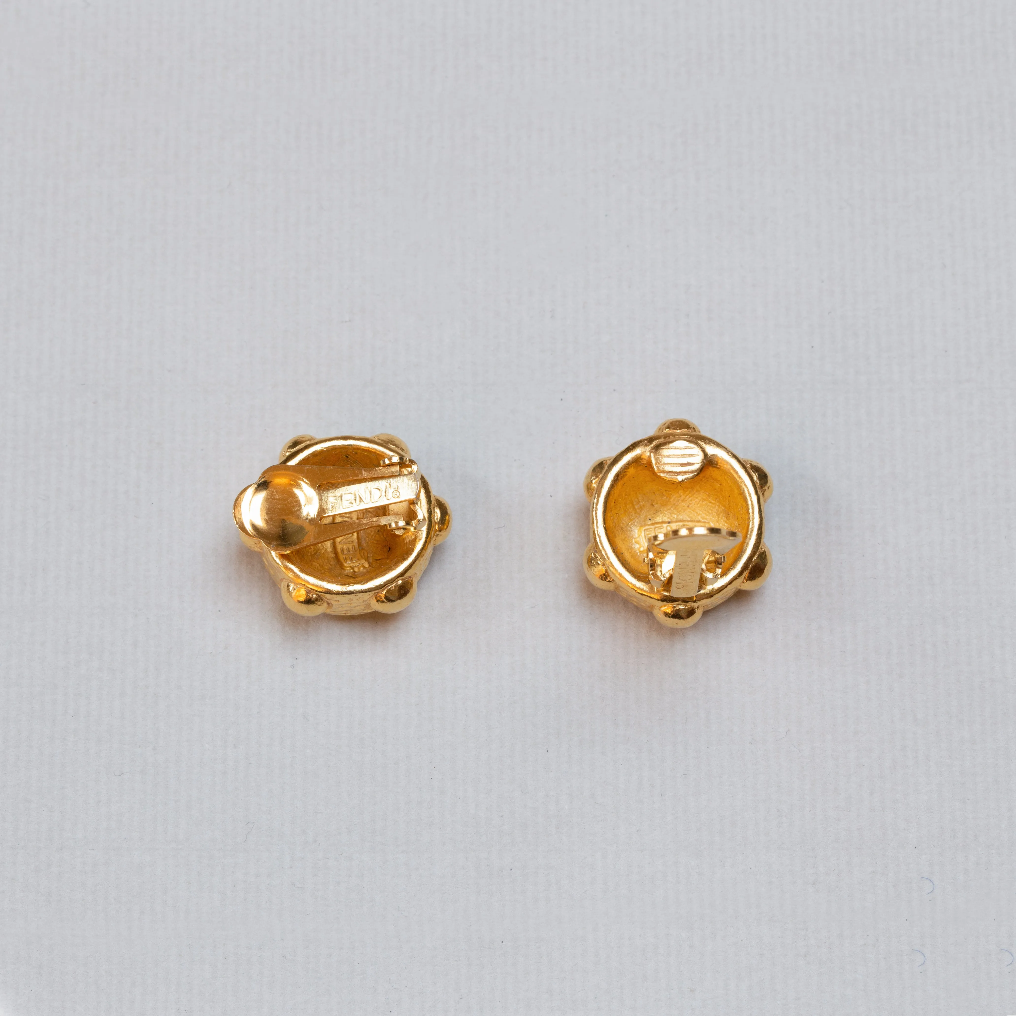 Vintage Fendi Gold Clip-on Earrings