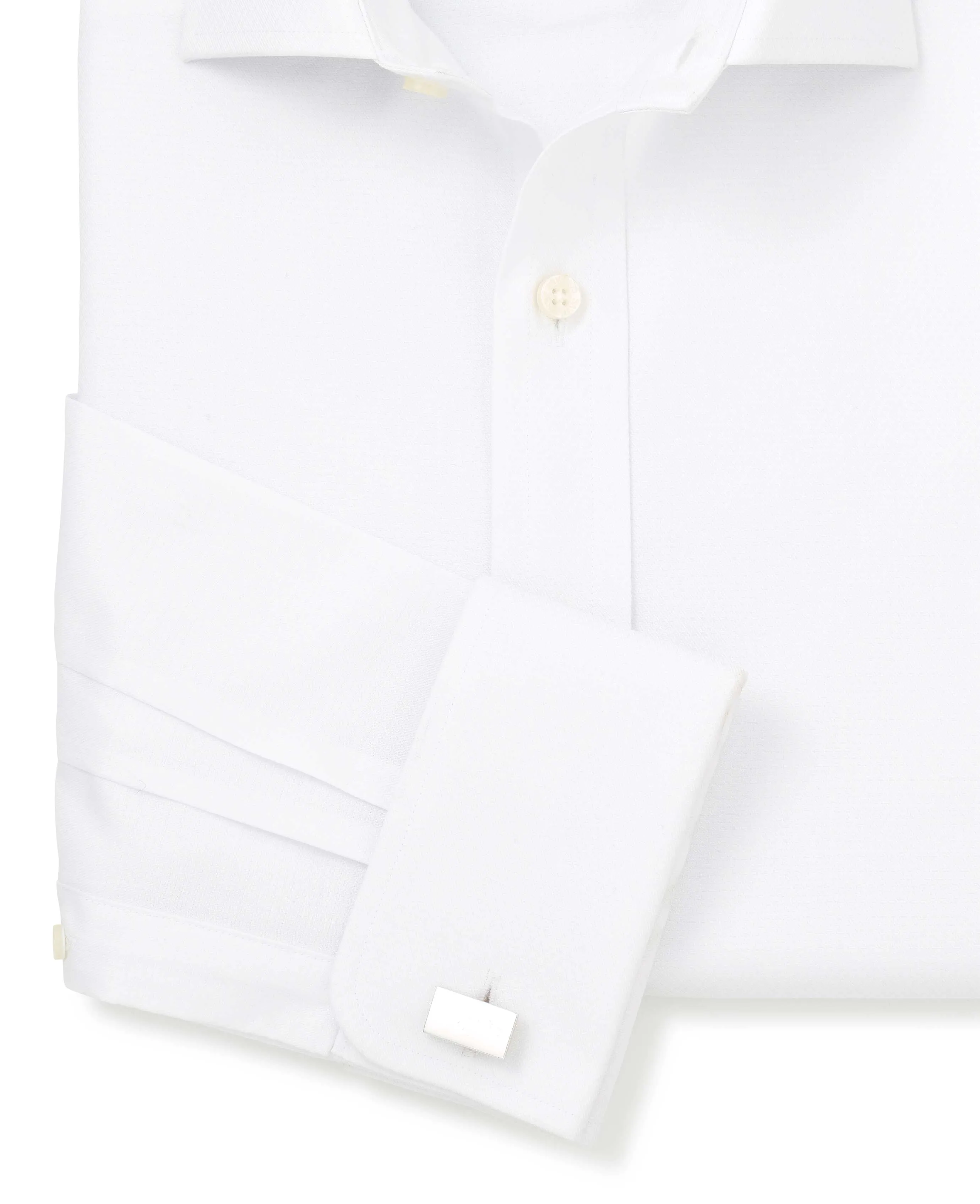 White Diamond Dobby Slim Fit Formal Shirt - Double Cuff