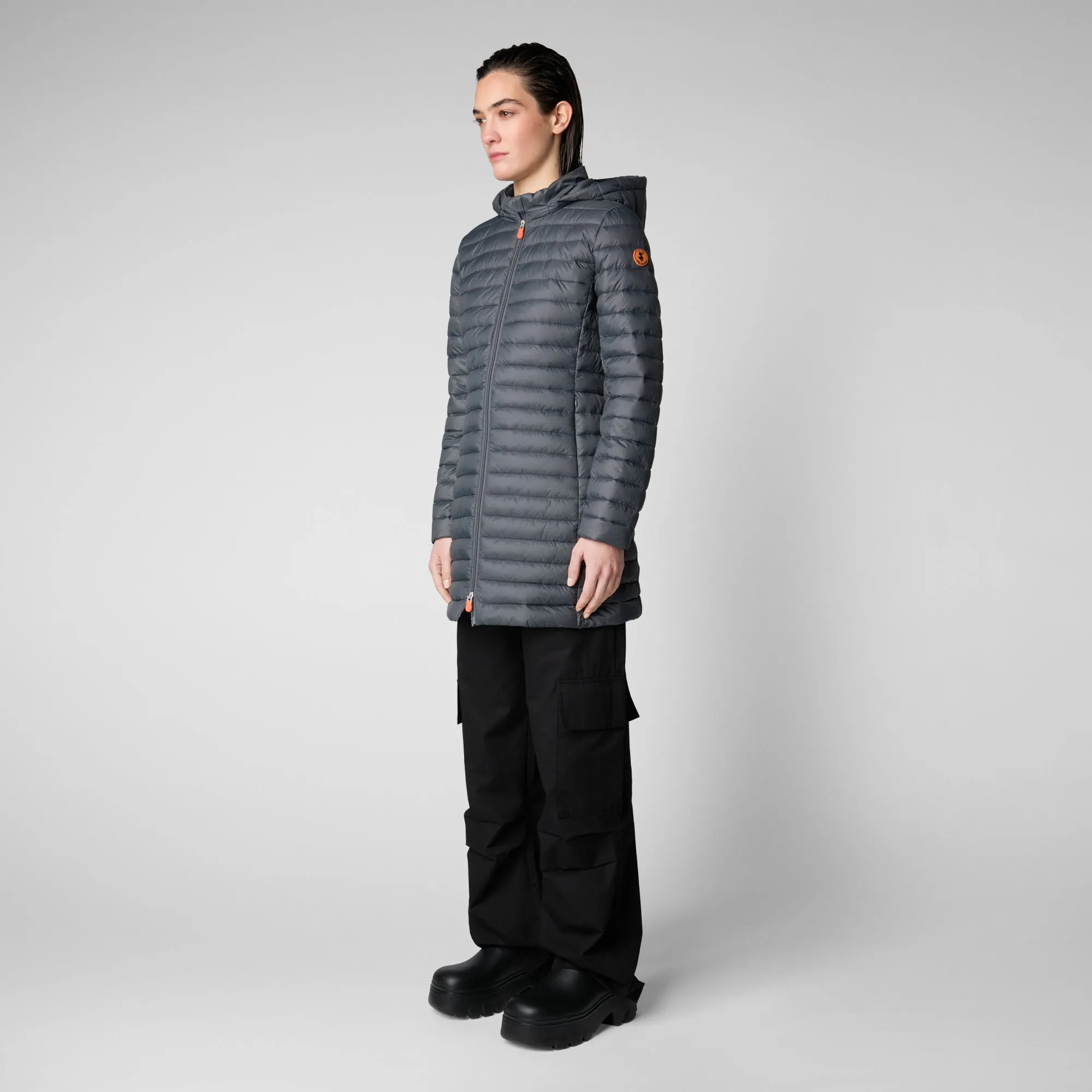 Woman's animal free puffer Bryanna in storm grey