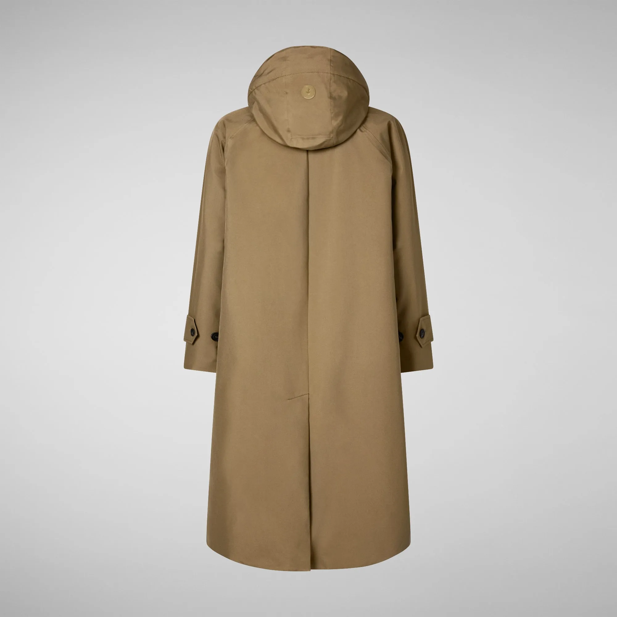 Woman's hooded coat Zoey in husk green