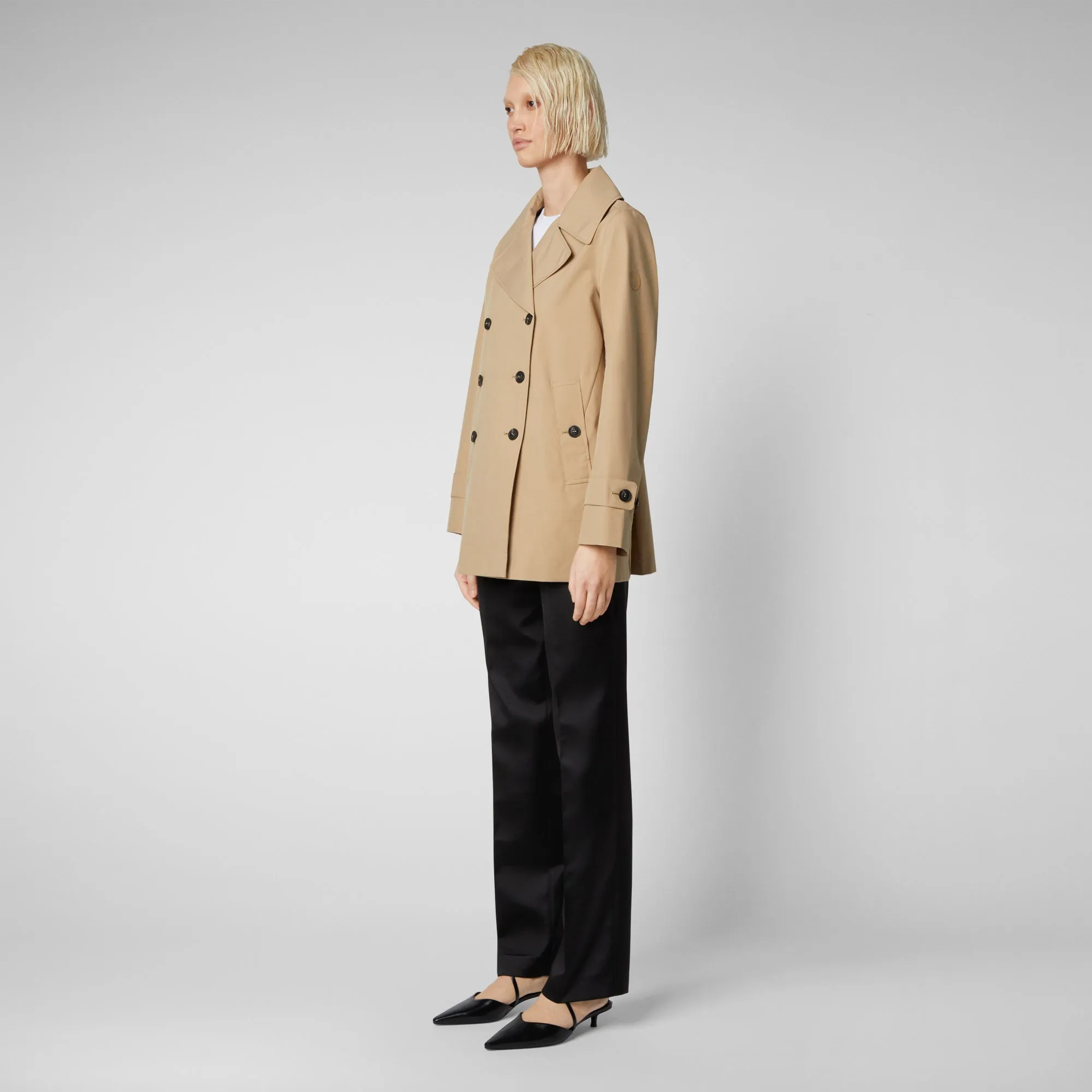 Woman's raincoat Sofi in stardust beige