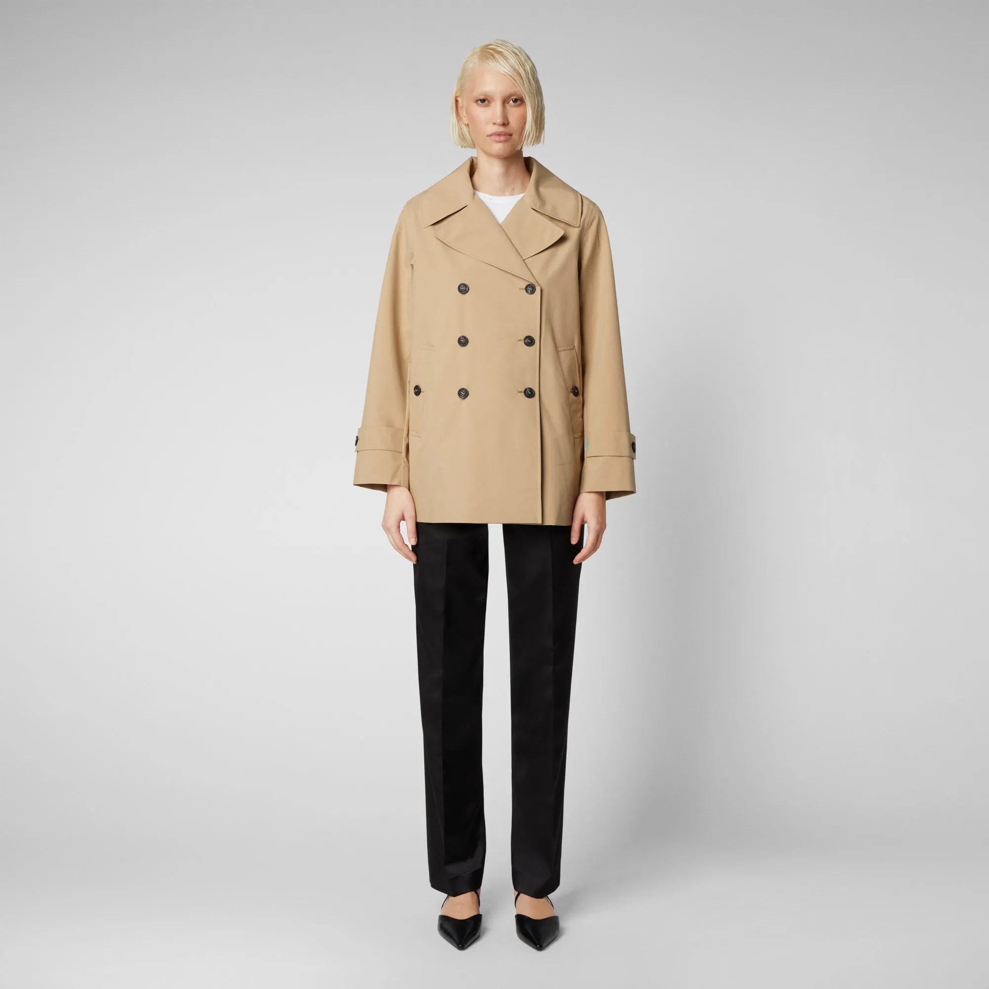 Woman's raincoat Sofi in stardust beige