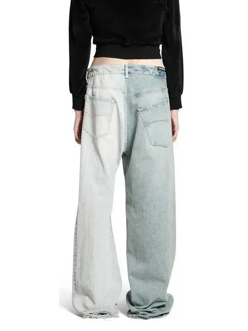 Women’s Drawstring-Waist Two-Toned Jeans