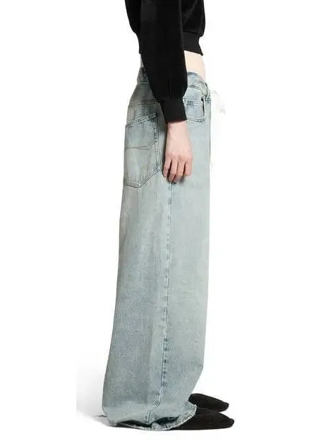 Women’s Drawstring-Waist Two-Toned Jeans